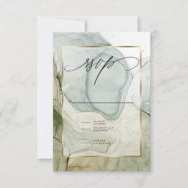 Elegant RSVP verbouwde Vibrant Greens and Golds Kaartje