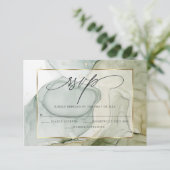 Elegant RSVP verbouwde Vibrant Greens and Golds Kaartje (Staand voorkant)