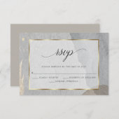 Elegant RSVP Waterverf Grijze granietsteen (Voorkant / Achterkant)