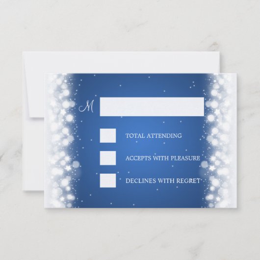 Elegant RSVP Wedding Magic Sparkle Blue Kaartje (Voorkant)
