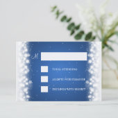 Elegant RSVP Wedding Magic Sparkle Blue Kaartje (Staand voorkant)