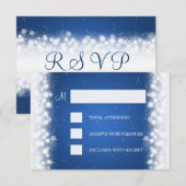 Elegant RSVP Wedding Magic Sparkle Blue Kaartje (Voorkant / Achterkant)