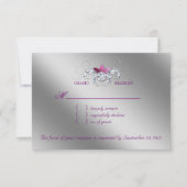 Elegant RSVP Wedding Reply Card Sparkle Paarse Lea (Voorkant)