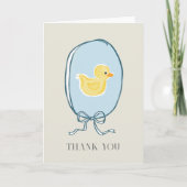 Elegant Rubber Ducky Baby shower Gevouwen Bedankkaart (Voorkant)