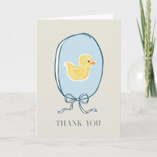 Elegant Rubber Ducky Baby shower Gevouwen Bedankkaart (Voorkant)