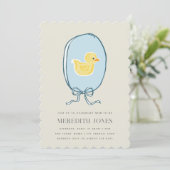 Elegant Rubber Ducky Baby shower Kaart (Staand voorkant)