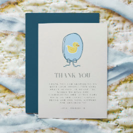 Elegant Rubber Ducky Baby shower Plat Bedankkaart