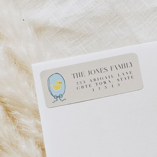 Elegant Rubber Ducky Lint Retouradres Etiket