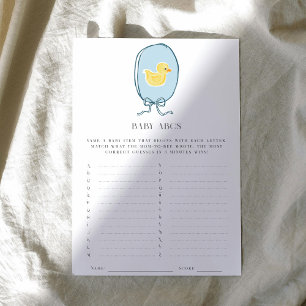 Elegant Rubber Ducky Ribbon ABCs Baby shower spel