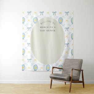 Elegant Rubber Ducky Ribbon Baby shower Achtergron Wandkleed