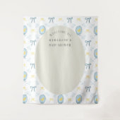 Elegant Rubber Ducky Ribbon Baby shower Achtergron Wandkleed (Voorkant)