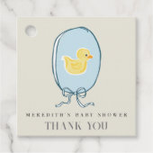 Elegant Rubber Ducky Ribbon Baby shower Bedankjes Labels (Voorkant)