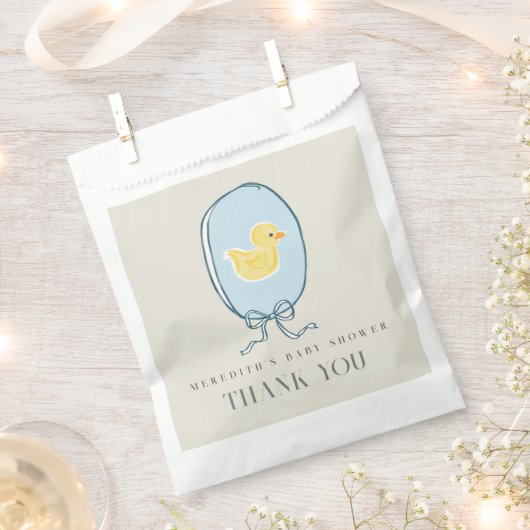 Elegant Rubber Ducky Ribbon Baby shower Bedankzakje (Geknipt)