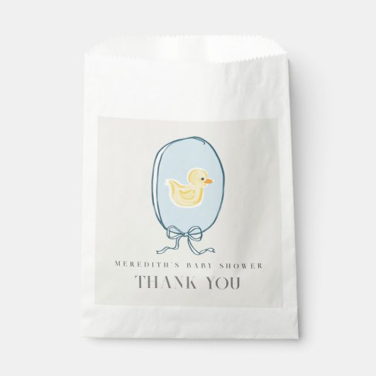 Elegant Rubber Ducky Ribbon Baby shower Bedankzakje (Voorkant)