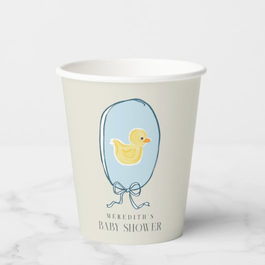 Elegant Rubber Ducky Ribbon Baby shower Papieren Bekers (Voorkant)