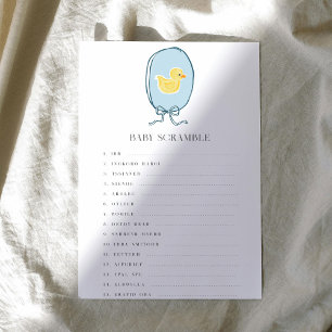 Elegant Rubber Eend Word Scramble Baby shower spel