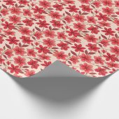 Elegant Ruby Bloom Pattern Cadeaupapier (Hoek)