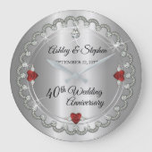 Elegant Ruby | Diamonds 40e Jubileum voor weddensc Grote Klok (Voorkant)