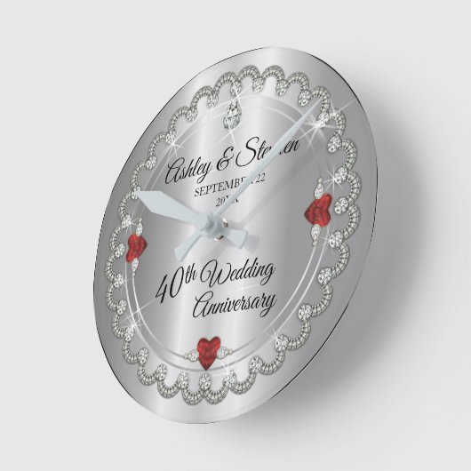 Elegant Ruby | Diamonds 40e Jubileum voor weddensc Ronde Klok (Hoek)