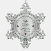 Elegant Ruby | Diamonds 40e Jubileum voor weddensc Tin Sneeuwvlok Ornament (Voorkant)
