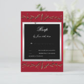 Elegant Ruby Gemstone 40th Wedding Jubileum RSVP Kaartje (Staand voorkant)