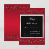 Elegant Ruby Gemstone 40th Wedding Jubileum RSVP Kaartje (Voorkant / Achterkant)
