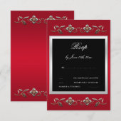 Elegant Ruby Gemstone 40th Wedding Jubileum RSVP Kaartje (Voorkant / Achterkant)