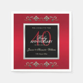 Elegant Ruby Gemstone 40th Wedding Jubileum Servet (Voorkant)