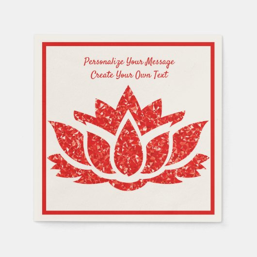 Elegant Ruby Gemstone Zen Lotus Yoga personalisere Servet (Voorkant)