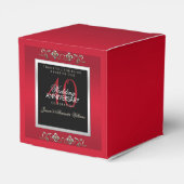 Elegant Ruby Jewels 40th Wedding Jubileum Bedankdoosjes (Achterkant)