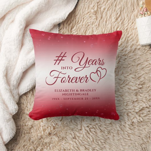 Elegant Ruby Jubileum Hart JAREN IN FOREVER Kussen (Deken)