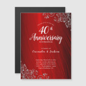 Elegant Ruby Red 40th Jubileum Invitation (Voorkant / Achterkant)