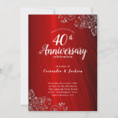 Elegant Ruby Red 40th Jubileum Invitation (Voorkant)