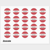 Elegant Ruby Red Bedankt Ronde Sticker (Vel)