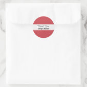 Elegant Ruby Red Bedankt Ronde Sticker (Tas)