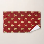 Elegant Ruby Red en Gold Gingerbrood Man Bad Handdoek (Handdoek)