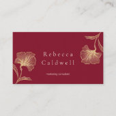 Elegant Ruby Red Floral Vrouwelijk Visitekaartje (Voorkant)