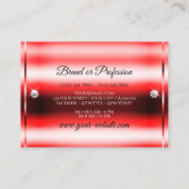 Elegant Ruby Red Glitter Luminous Stars Diamonds Visitekaartje (Achterkant)