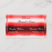 Elegant Ruby Red Glitter Luminous Stars Monogram Visitekaartje (Achterkant)