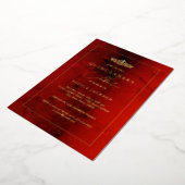 Elegant Ruby Red Gold Quinceanera 15de Folie Uitnodiging (Gedraaid)