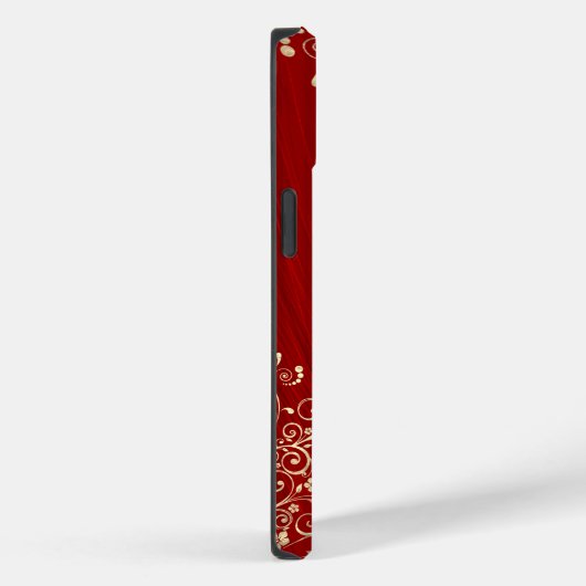 Elegant Ruby Red Gold Swirl Case-Mate iPhone Case (Achterkant / Rechts)