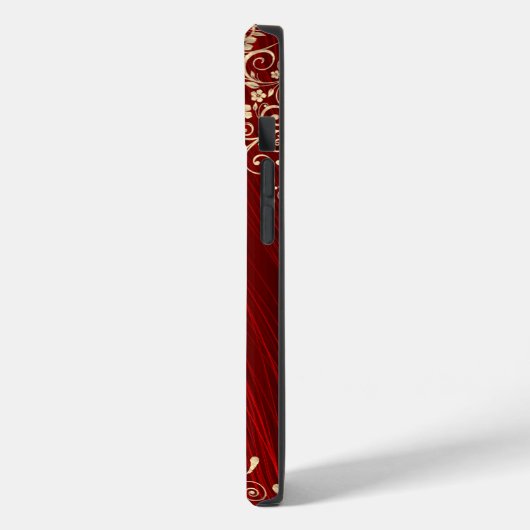 Elegant Ruby Red Gold Swirl Case-Mate iPhone Case (Achterkant / Links)