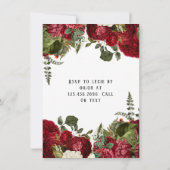 Elegant Ruby Red Peonies Wedding Shower Kaart (Achterkant)