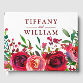 Elegant Ruby Red Roses Burgundy All Occasions Gastenboek (Voorkant)