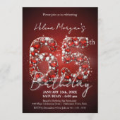 Elegant Ruby Red & Silver Gemstone 65th Birthday Kaart (Voorkant)