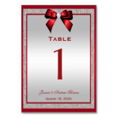 Elegant Ruby Red & Silver Glitter Wedding Kaart (Voorkant)