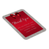 Elegant Ruby Red, Silver Glitter Wedding Magneet (Rechterzijde)