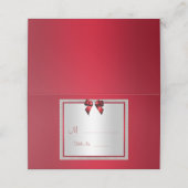 Elegant Ruby Red & Silver Glitter Wedding Plaatskaartje (Buitenkant ongevouwen)