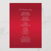 Elegant Ruby Red & Silver Glitter Wedding Programmakaart (Achterkant)