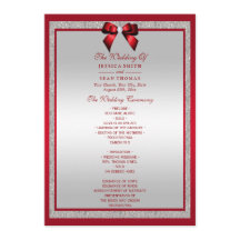 Elegant Ruby Red & Silver Glitter Wedding